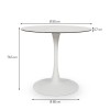 Masa dining Praga, metal, ceramica, sticla, alba, D.90 cm, MIFU000090-WH
