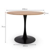 Masa dining Praga, metal, MDF, natural, D.100 cm, MIFU000091-WOOD