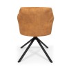 Scaun dining rotativ Malmo Luxe, metal, poliester, maro/portocaliu, H.81 cm, MIFU000094-BR
