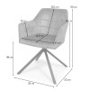 Scaun dining rotativ Malmo Luxe, metal, poliester, maro/portocaliu, H.81 cm, MIFU000094-BR