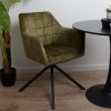 Scaun dining rotativ Malmo Luxe, metal, poliester, verde, H.80 cm, MIFU000094-GR