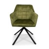 Scaun dining rotativ Malmo Luxe, metal, poliester, verde, H.80 cm, MIFU000094-GR