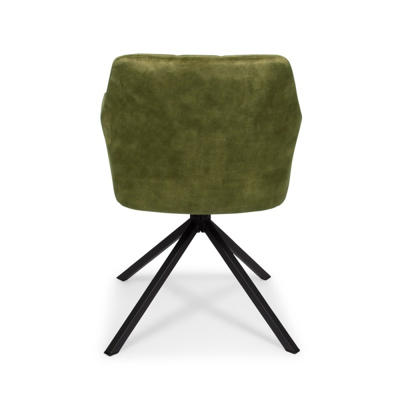 Scaun dining rotativ Malmo Luxe, metal, poliester, verde, H.80 cm, MIFU000094-GR