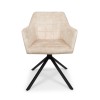 Scaun dining rotativ Malmo Luxe, metal, poliester, alb, H.80 cm, MIFU000094-WH