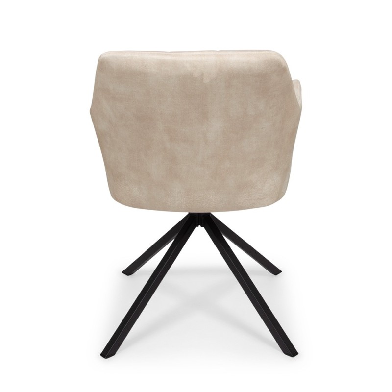 Scaun dining rotativ Malmo Luxe, metal, poliester, alb, H.80 cm, MIFU000094-WH