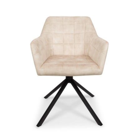 Scaun dining rotativ Malmo Luxe, metal, poliester, alb, H.80 cm, MIFU000094-WH