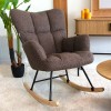 Balansoar Vidin, lemn, metal, poliester, boucle, maro, H.100 cm, MIFU000099-MRM