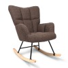 Balansoar Vidin, lemn, metal, poliester, boucle, maro, H.100 cm, MIFU000099-MRM