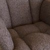 Balansoar Vidin, lemn, metal, poliester, boucle, maro, H.100 cm, MIFU000099-MRM