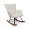 Balansoar Vidin, lemn, metal, poliester, boucle, alb, H.100 cm, MIFU000099-WH