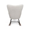 Balansoar Vidin, lemn, metal, poliester, boucle, alb, H.100 cm, MIFU000099-WH