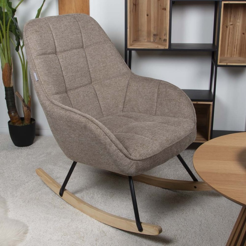 Balansoar Byala, lemn, metal, poliester, taupe, H.94 cm, MIFU000101-TP