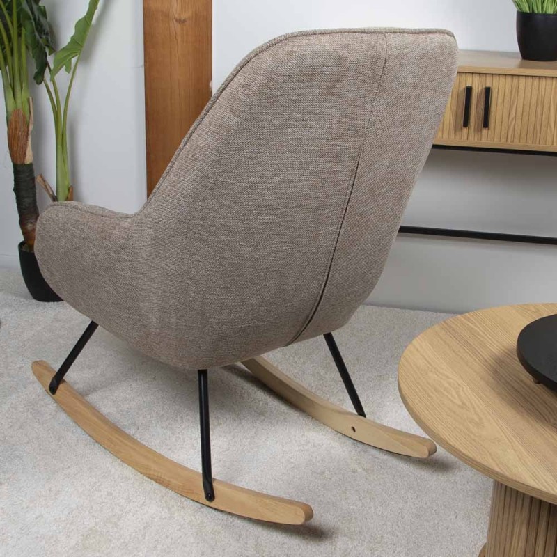 Balansoar Byala, lemn, metal, poliester, taupe, H.94 cm, MIFU000101-TP