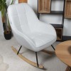 Balansoar Byala, lemn, metal, poliester, boucle, alb, H.94 cm, MIFU000101-WH