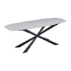 Masa dining Oxford, metal, ceramica, alba, L.200 cm, MIFU000104-WH