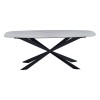 Masa dining Oxford, metal, ceramica, alba, L.200 cm, MIFU000104-WH