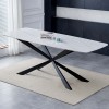 Masa dining Leeds, metal, ceramica, alba, L.200 cm, MIFU000106-WH