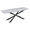 Masa dining Leeds, metal, ceramica, alba, L.200 cm, MIFU000106-WH