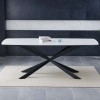 Masa dining Leeds, metal, ceramica, alba, L.200 cm, MIFU000106-WH
