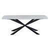 Masa dining Leeds, metal, ceramica, alba, L.200 cm, MIFU000106-WH