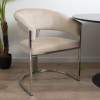 Scaun dining Valletta, metal, poliester, bej/argintiu, H.79 cm, MIFU000115-BG