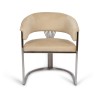 Scaun dining Valletta, metal, poliester, bej/argintiu, H.79 cm, MIFU000115-BG