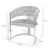 Scaun dining Valletta, metal, poliester, bej/argintiu, H.79 cm, MIFU000115-BG