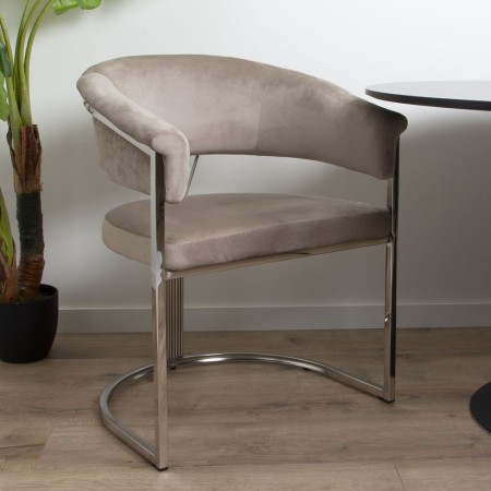Scaun dining Valletta, metal, poliester, taupe, H.79 cm, MIFU000115-TP