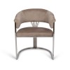 Scaun dining Valletta, metal, poliester, taupe, H.79 cm, MIFU000115-TP