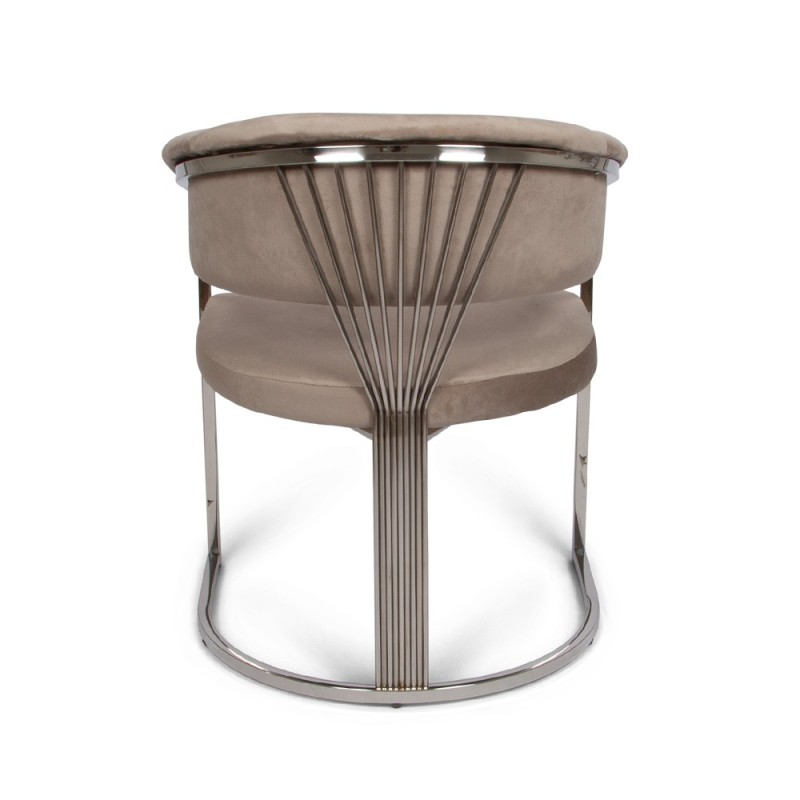 Scaun dining Valletta, metal, poliester, taupe, H.79 cm, MIFU000115-TP