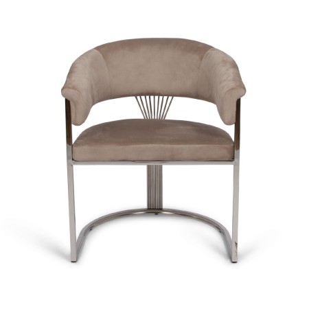 Scaun dining Valletta, metal, poliester, taupe, H.79 cm, MIFU000115-TP