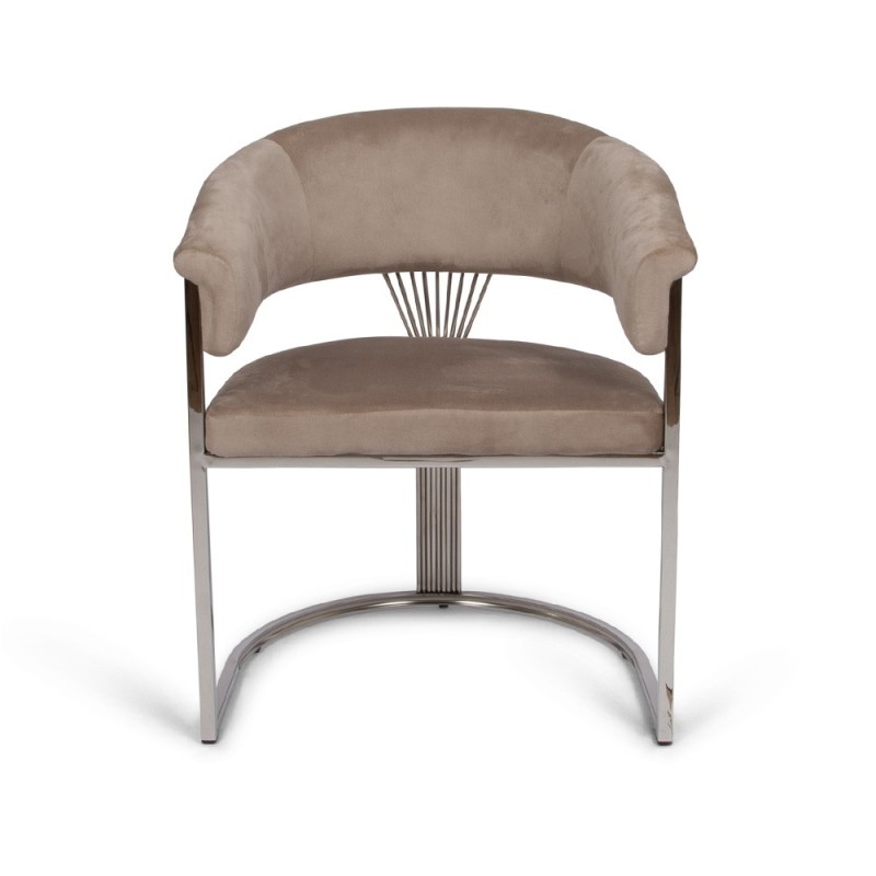 Scaun dining Valletta, metal, poliester, taupe, H.79 cm, MIFU000115-TP