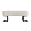 Bancheta Amadora, metal, poliester, chenille bej, L.105 cm, MIFU000116-BG