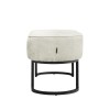Bancheta Amadora, metal, poliester, chenille bej, L.105 cm, MIFU000116-BG
