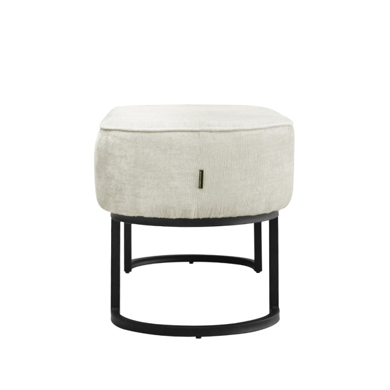 Bancheta Amadora, metal, poliester, chenille bej, L.105 cm, MIFU000116-BG