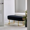 Bancheta Amadora, metal, poliester, neagra, L.105 cm, MIFU000116-BKGL
