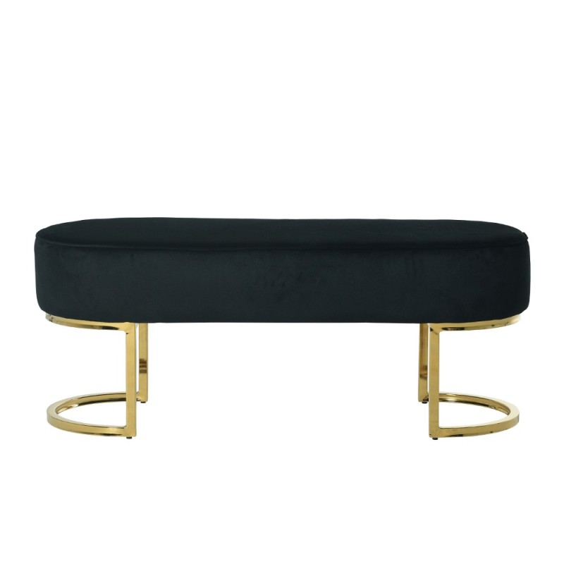 Bancheta Amadora, metal, poliester, neagra, L.105 cm, MIFU000116-BKGL