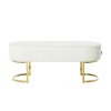 Bancheta Amadora, metal, poliester boucle, auriu/alb, L.105 cm, MIFU000116-WHGL