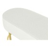 Bancheta Amadora, metal, poliester boucle, auriu/alb, L.105 cm, MIFU000116-WHGL