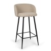 Scaun bar Budapest, metal, poliester, taupe, H.87 cm, MIFU000118-BR