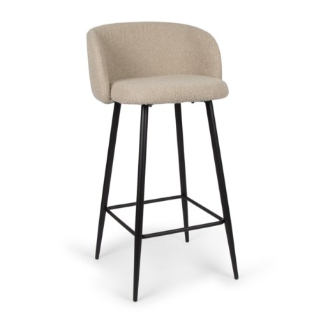 Scaun bar Budapest, metal, poliester, taupe, H.87 cm, MIFU000118-BR