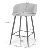 Scaun bar Budapest, metal, poliester, taupe, H.87 cm, MIFU000118-BR