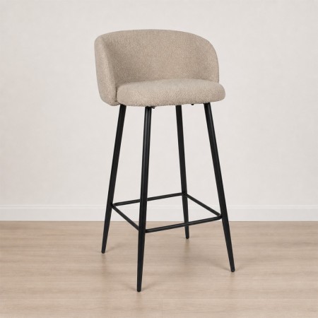 Scaun bar Budapest, metal, poliester, taupe, H.87 cm, MIFU000118-BR