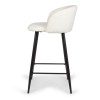 Scaun bar Budapest, metal, material textil, boucle, alb, H.87 cm, MIFU000118-WH