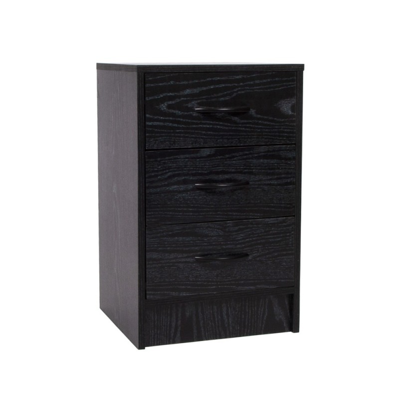 Comoda Savona, MDF, neagra, 3 sertare, H.60 cm, MIFU000119-BK