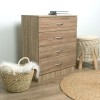 Comoda Perugia, MDF, natural, 4 sertare, H.70 cm, MIFU000120-WOOD