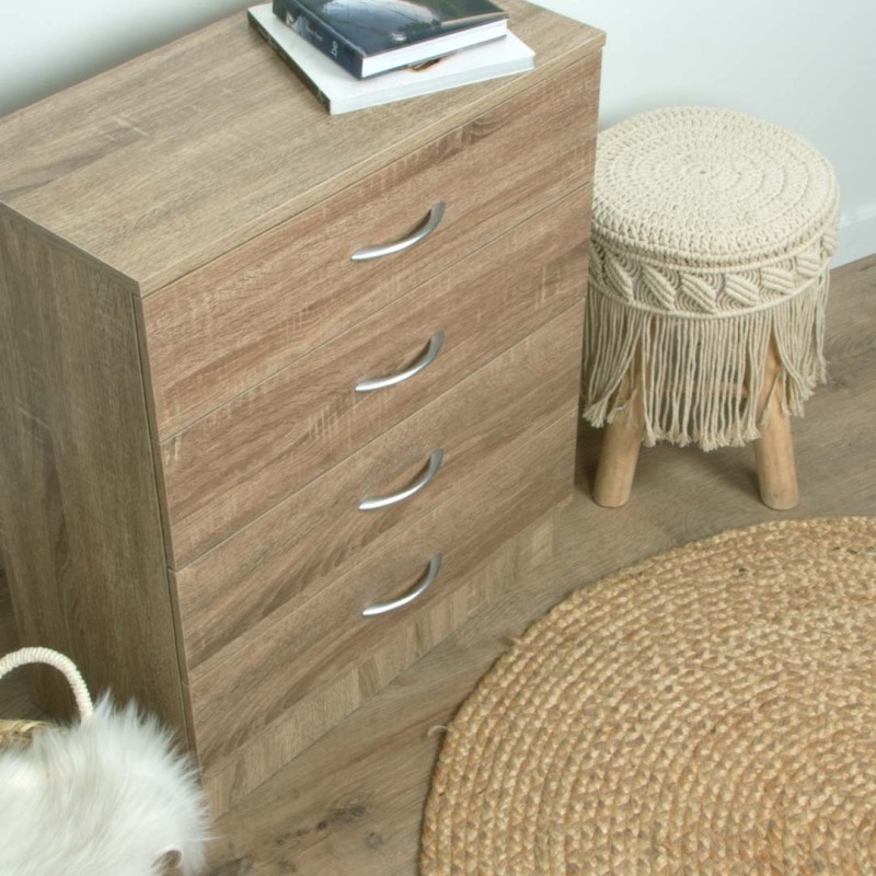 Comoda Perugia, MDF, natural, 4 sertare, H.70 cm, MIFU000120-WOOD