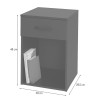 Noptiera Asti, MDF, alba, H.48 cm, MIFU000122-WH