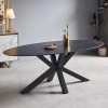 Masa dining Avila, metal, ceramica, neagra, L.200 cm, MIFU000123-BK