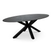 Masa dining Avila, metal, ceramica, neagra, L.200 cm, MIFU000123-BK